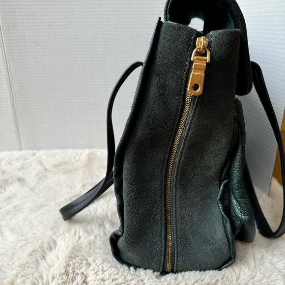 Zara Dark Green Thick 100% Pebble Cow Leather Tote bag - Picture 5 of 16